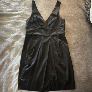 Black V-Neck Sheath Mini Dress